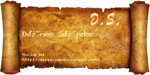 Dénes Sándor névjegykártya
