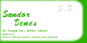 sandor denes business card